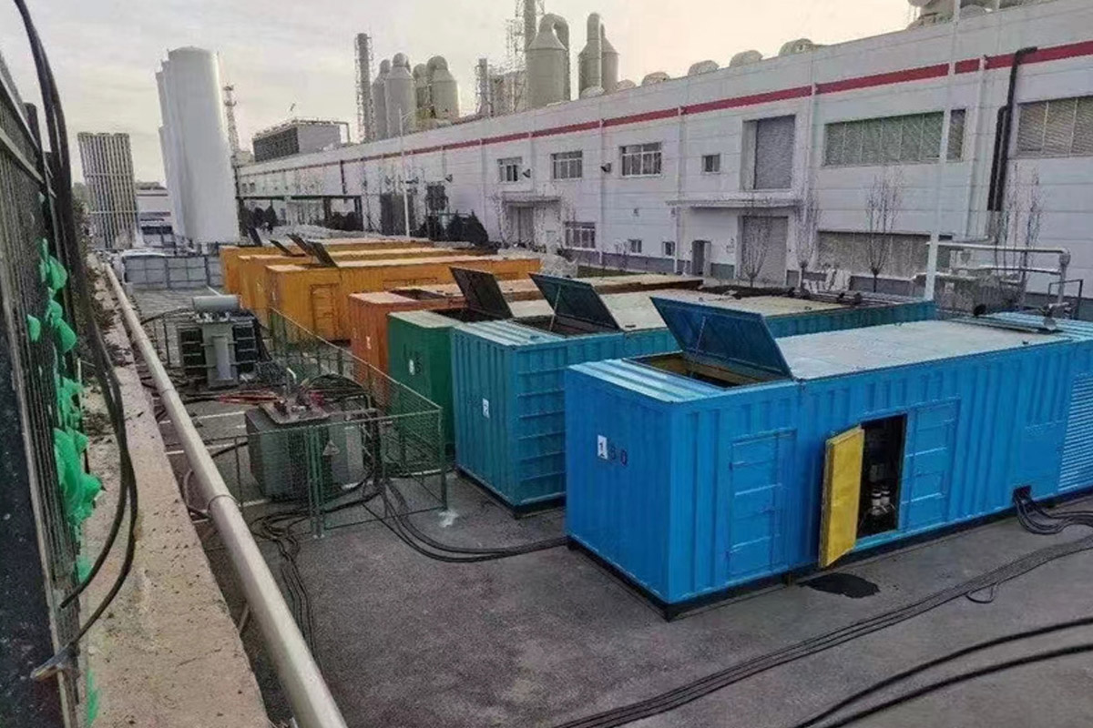 中原发电机租赁施工现场